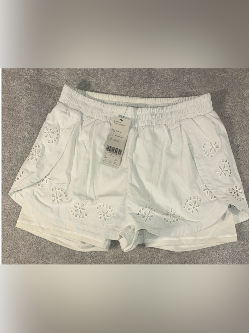 Sweaty Betty NWT White Eyelet Layered Shorts